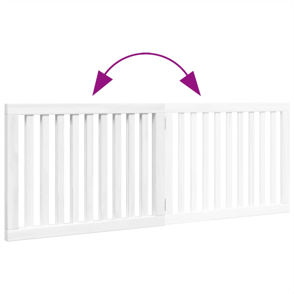 Poartă pentru câini pliabilă, 2 panouri, alb, 160 cm, lemn plop GartenMobel Dekor