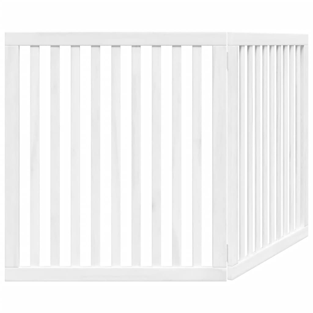 Poartă pentru câini pliabilă, 2 panouri, alb, 160 cm, lemn plop GartenMobel Dekor