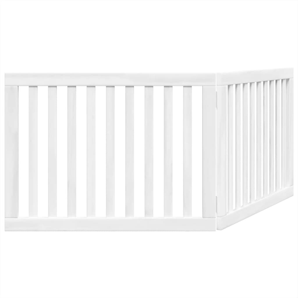 Poartă pentru câini pliabilă, 2 panouri, alb, 160 cm, lemn plop GartenMobel Dekor