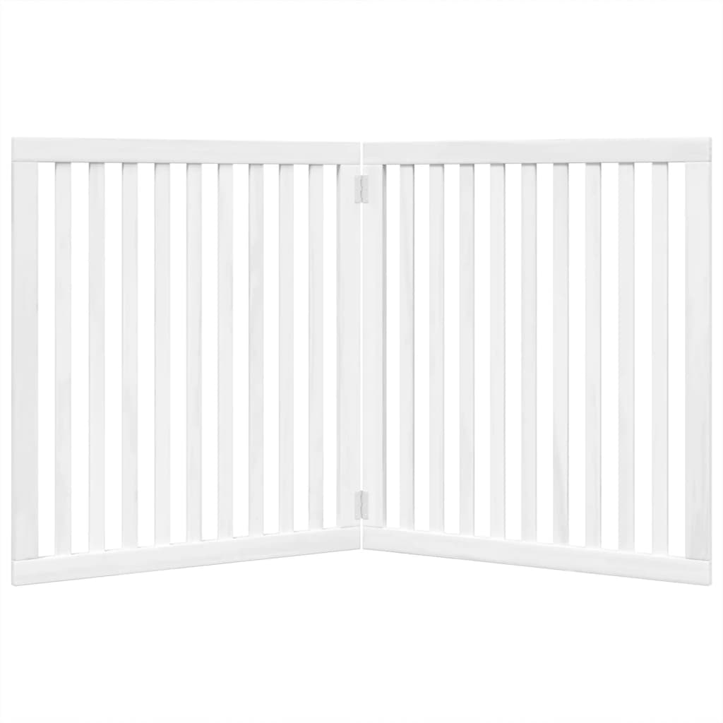 Poartă pentru câini pliabilă, 2 panouri, alb, 160 cm, lemn plop GartenMobel Dekor