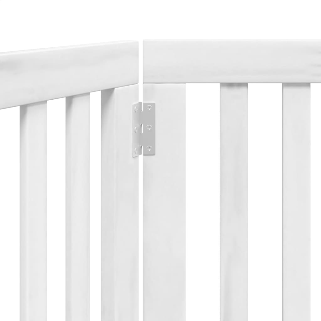 Poartă pentru câini pliabilă, 2 panouri, alb, 160 cm, lemn plop GartenMobel Dekor