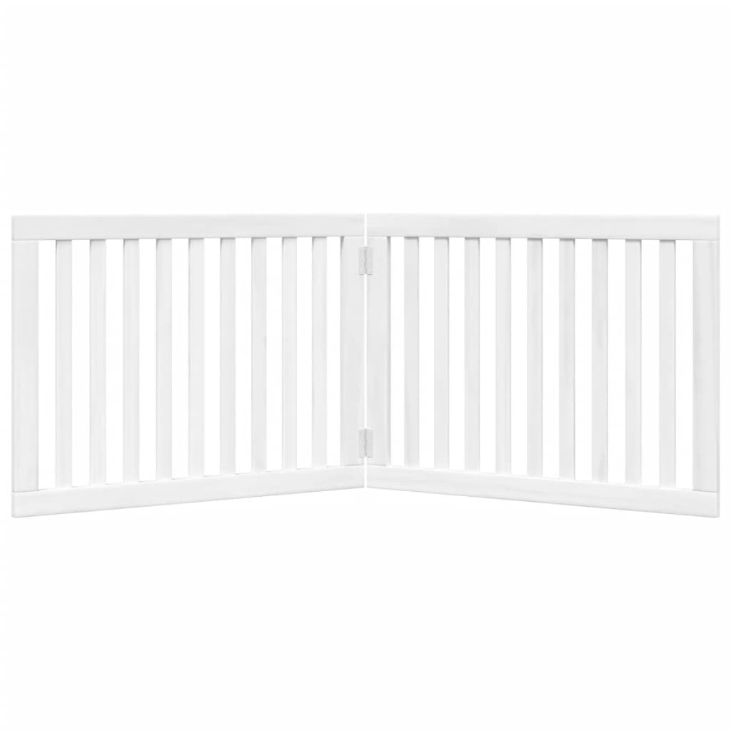 Poartă pentru câini pliabilă, 2 panouri, alb, 160 cm, lemn plop GartenMobel Dekor