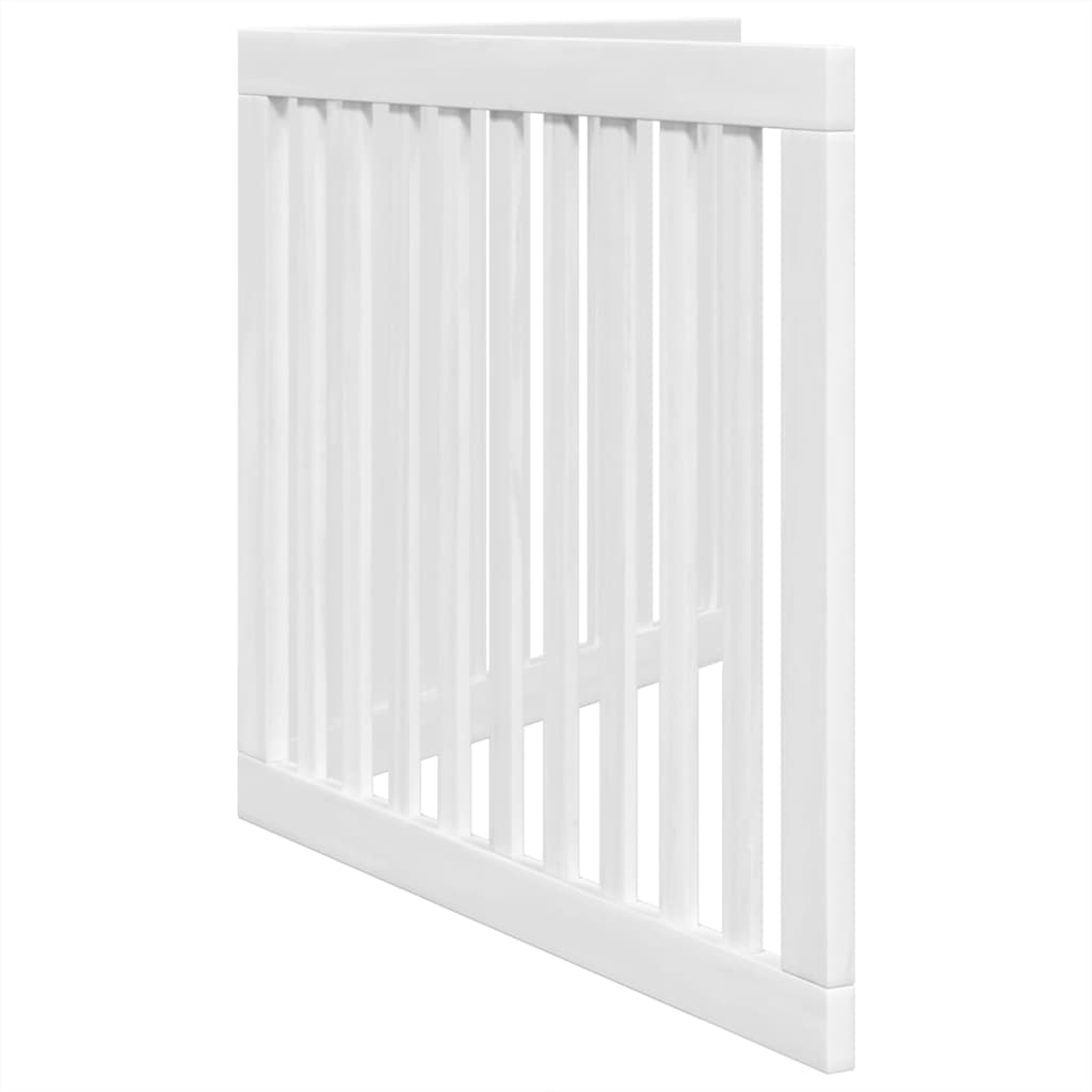 Poartă pentru câini pliabilă, 2 panouri, alb, 160 cm, lemn plop GartenMobel Dekor