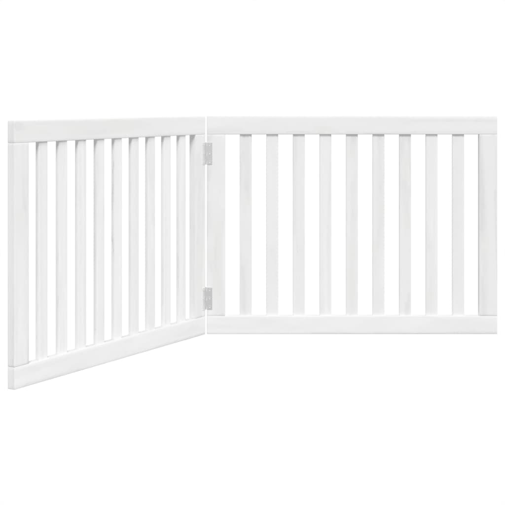 Poartă pentru câini pliabilă, 2 panouri, alb, 160 cm, lemn plop GartenMobel Dekor