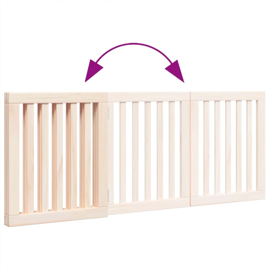 Poartă pentru câini pliabilă, 3 panouri, 150 cm, lemn de plop GartenMobel Dekor