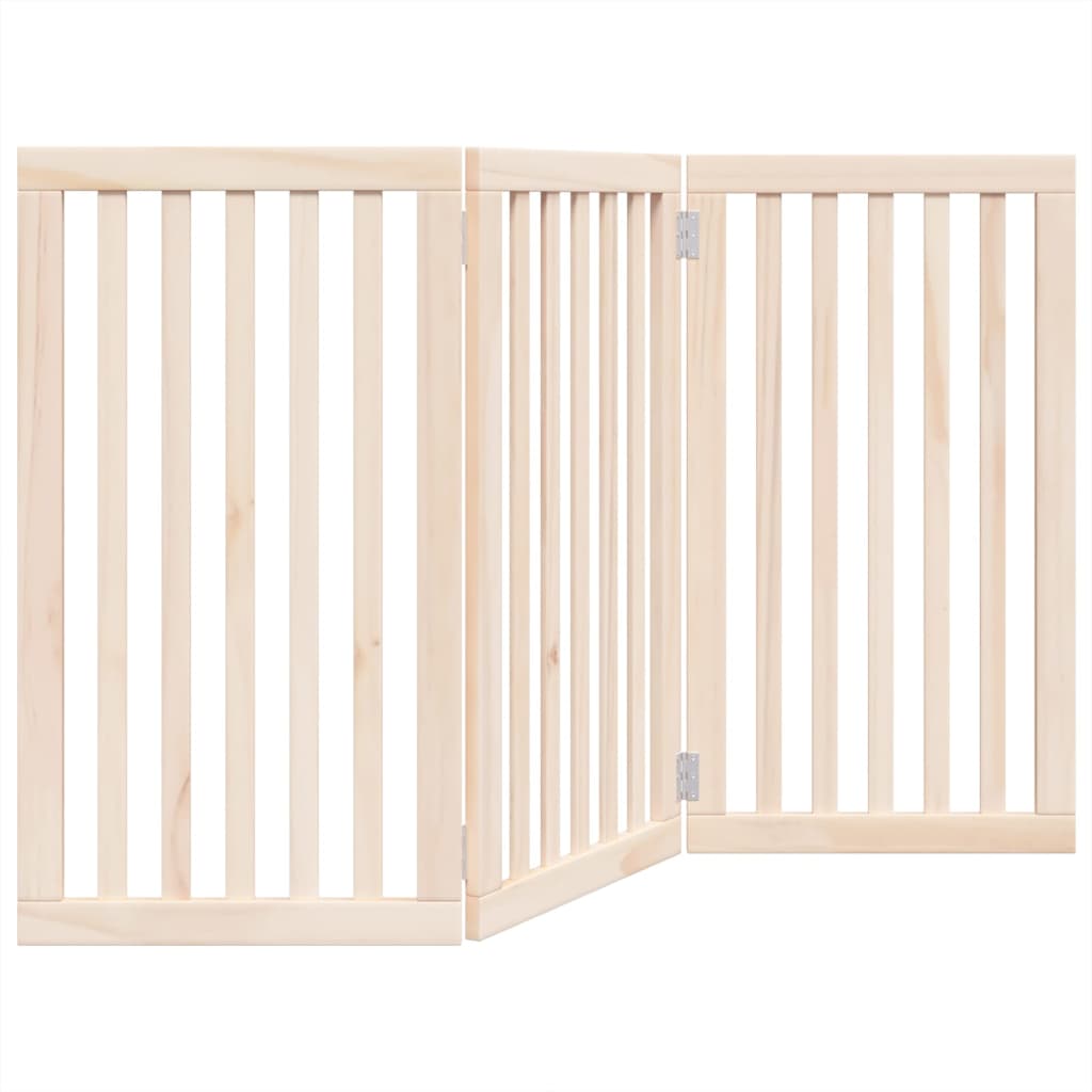 Poartă pentru câini pliabilă, 3 panouri, 150 cm, lemn de plop GartenMobel Dekor