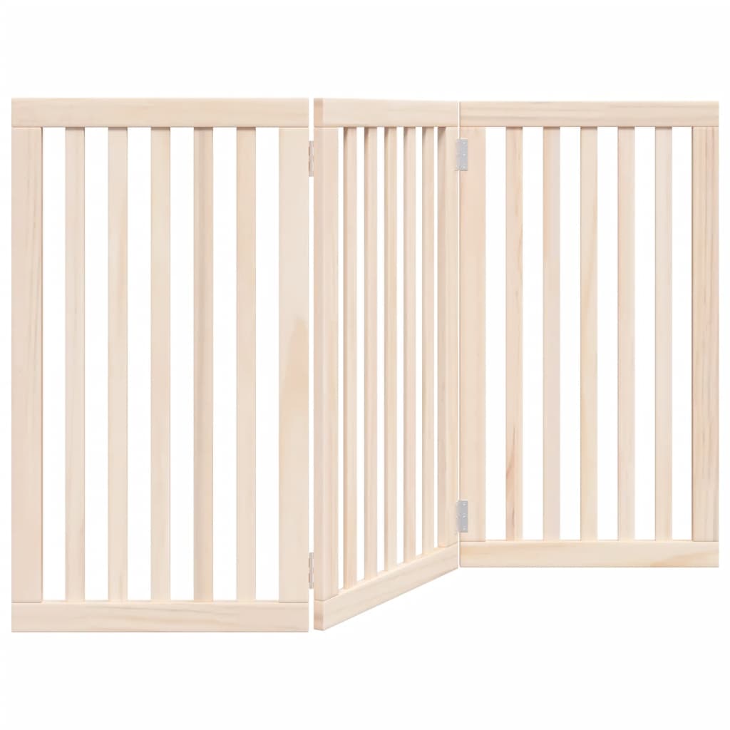 Poartă pentru câini pliabilă, 3 panouri, 150 cm, lemn de plop GartenMobel Dekor