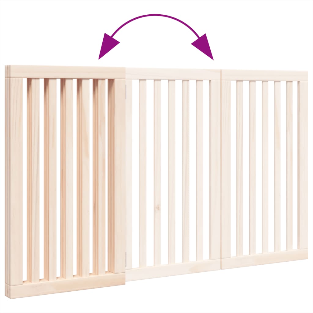 Poartă pentru câini pliabilă, 3 panouri, 150 cm, lemn de plop GartenMobel Dekor