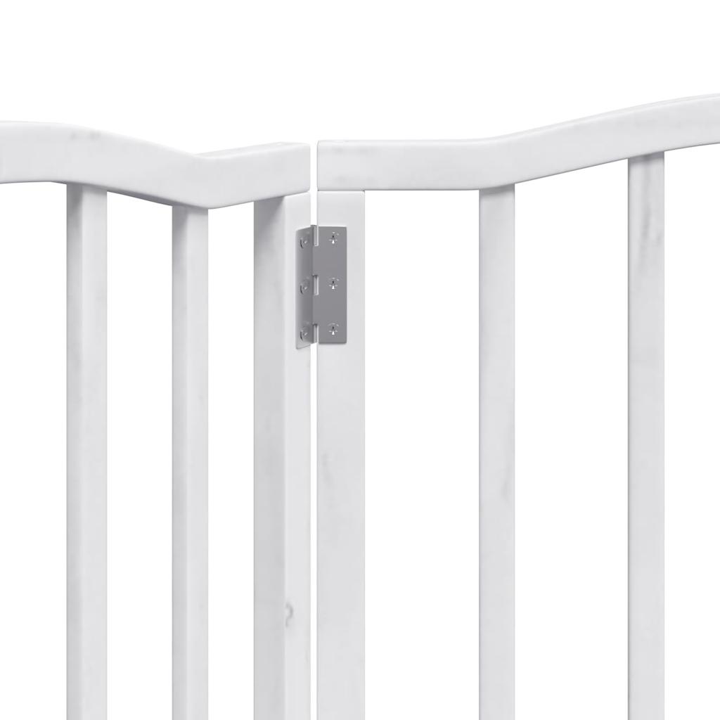 Poartă pentru câini pliabilă, 3 panouri, alb, 150 cm, lemn plop GartenMobel Dekor