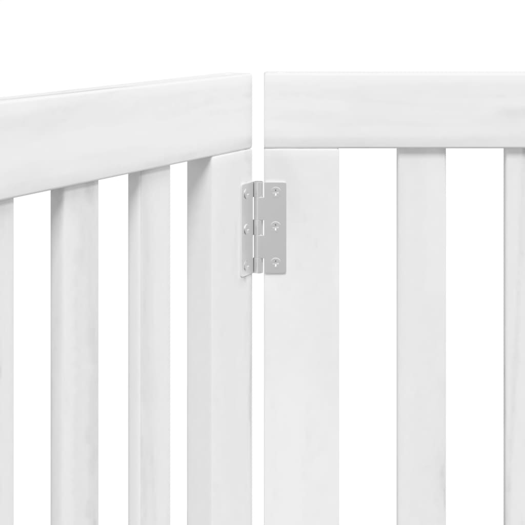 Poartă pentru câini pliabilă, 3 panouri, alb, 150 cm, lemn plop GartenMobel Dekor