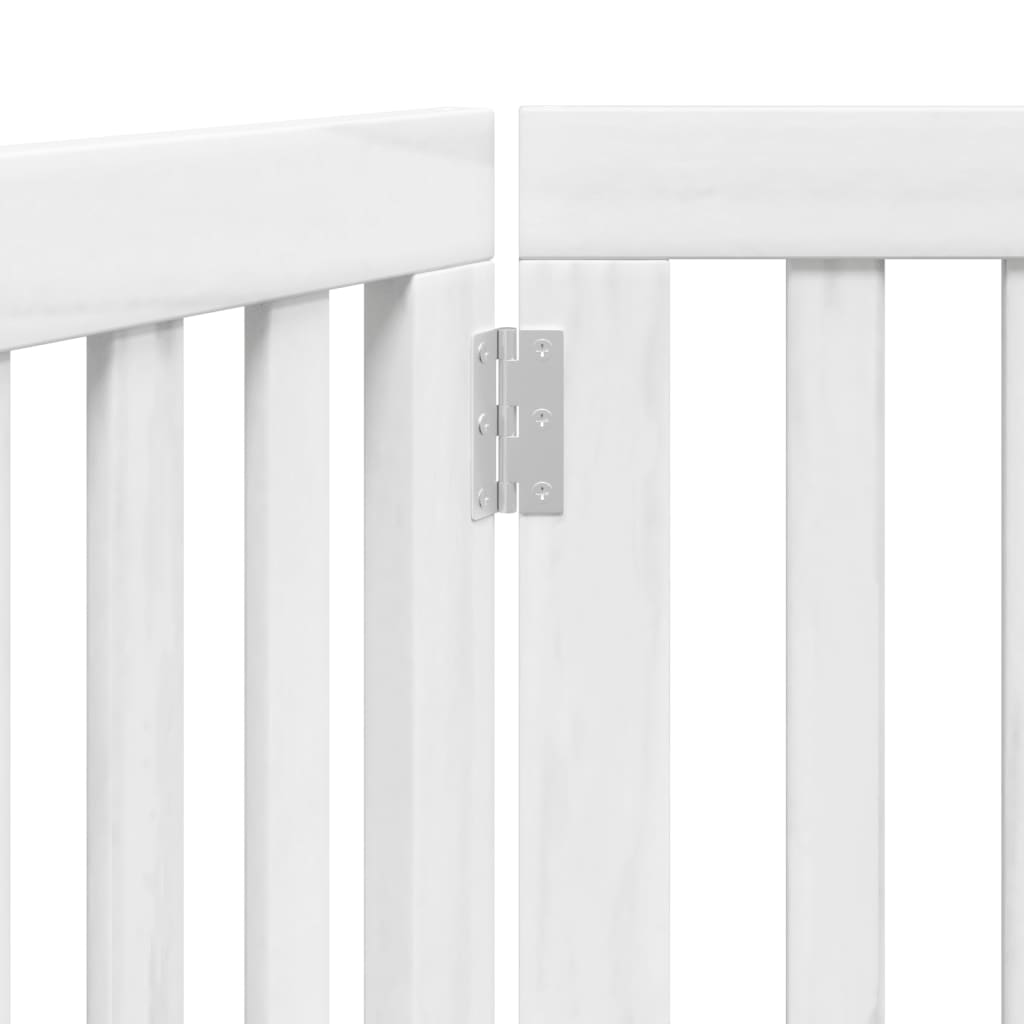 Poartă pentru câini pliabilă, 3 panouri, alb, 150 cm, lemn plop GartenMobel Dekor