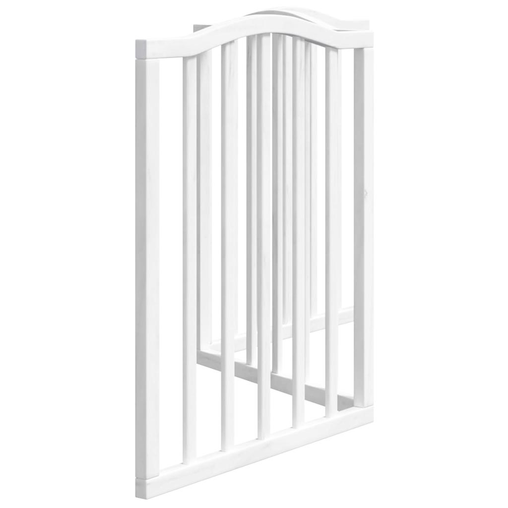 Poartă pentru câini pliabilă, 3 panouri, alb, 150 cm, lemn plop GartenMobel Dekor