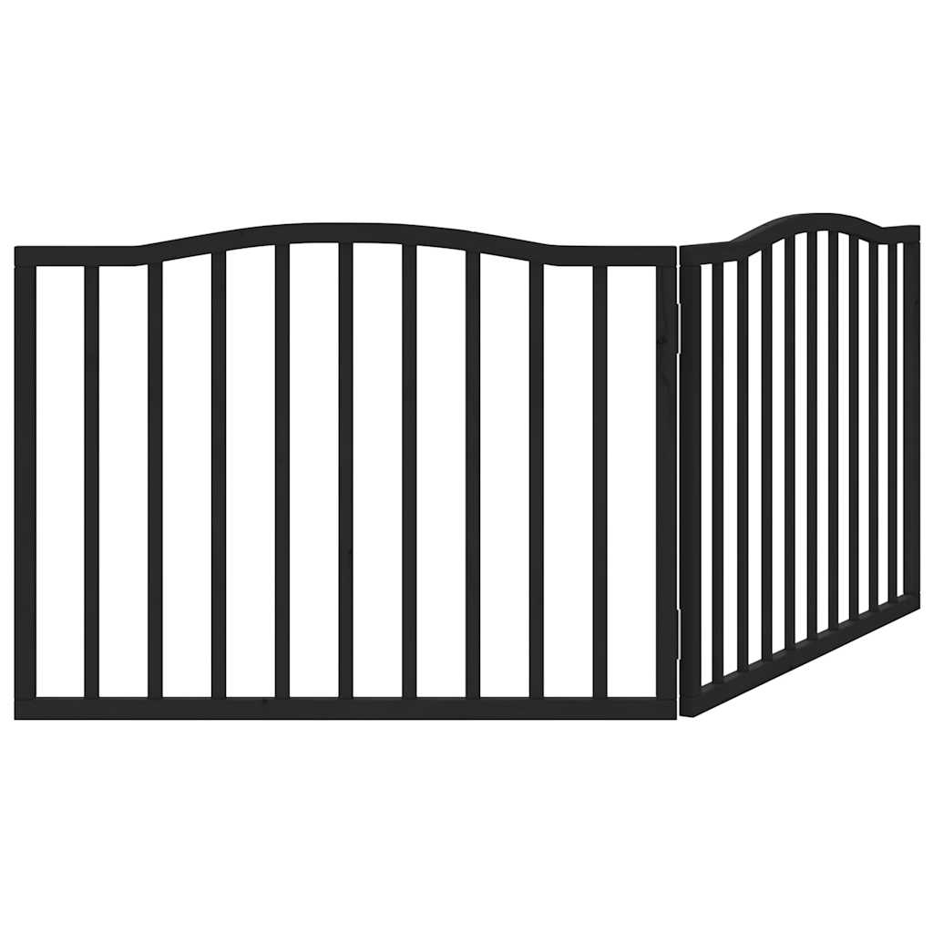 Poartă pentru câini pliabilă 2 panouri negru, 160 cm, lemn plop GartenMobel Dekor