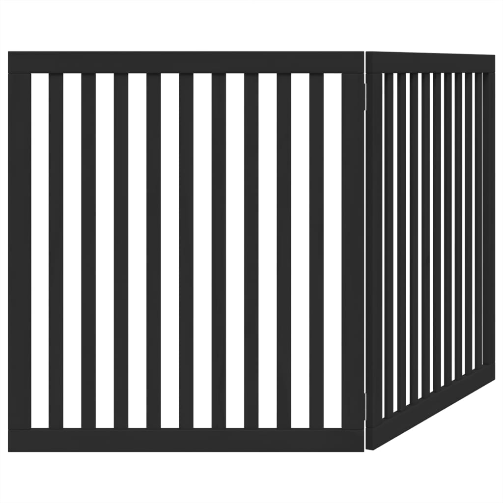 Poartă pentru câini pliabilă 2 panouri negru, 160 cm, lemn plop GartenMobel Dekor