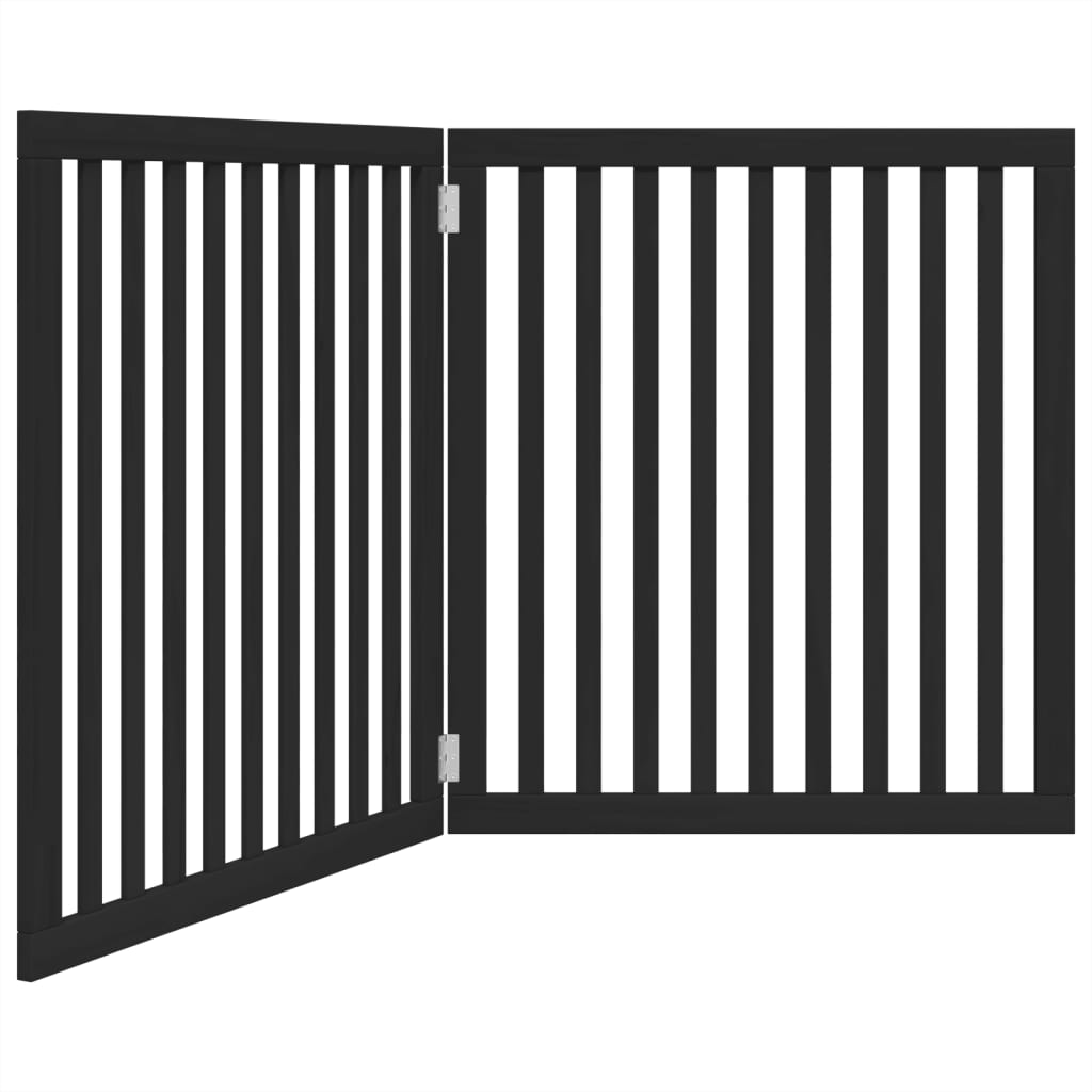 Poartă pentru câini pliabilă 2 panouri negru, 160 cm, lemn plop GartenMobel Dekor