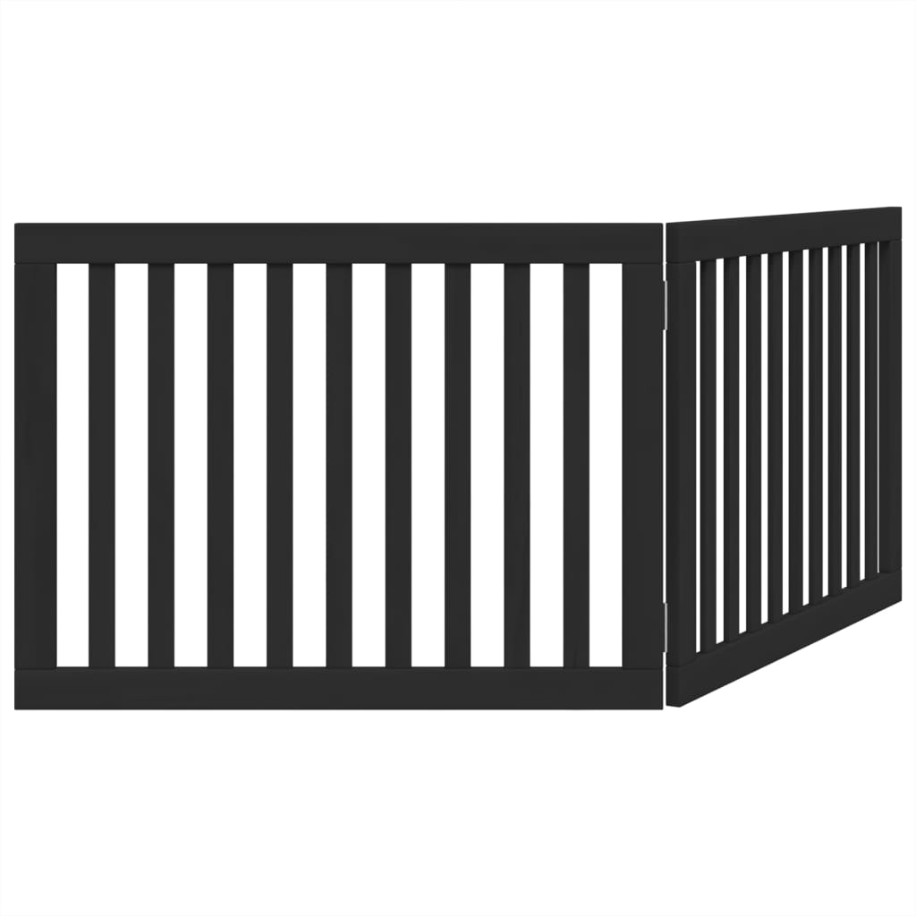 Poartă pentru câini pliabilă 2 panouri negru, 160 cm, lemn plop GartenMobel Dekor