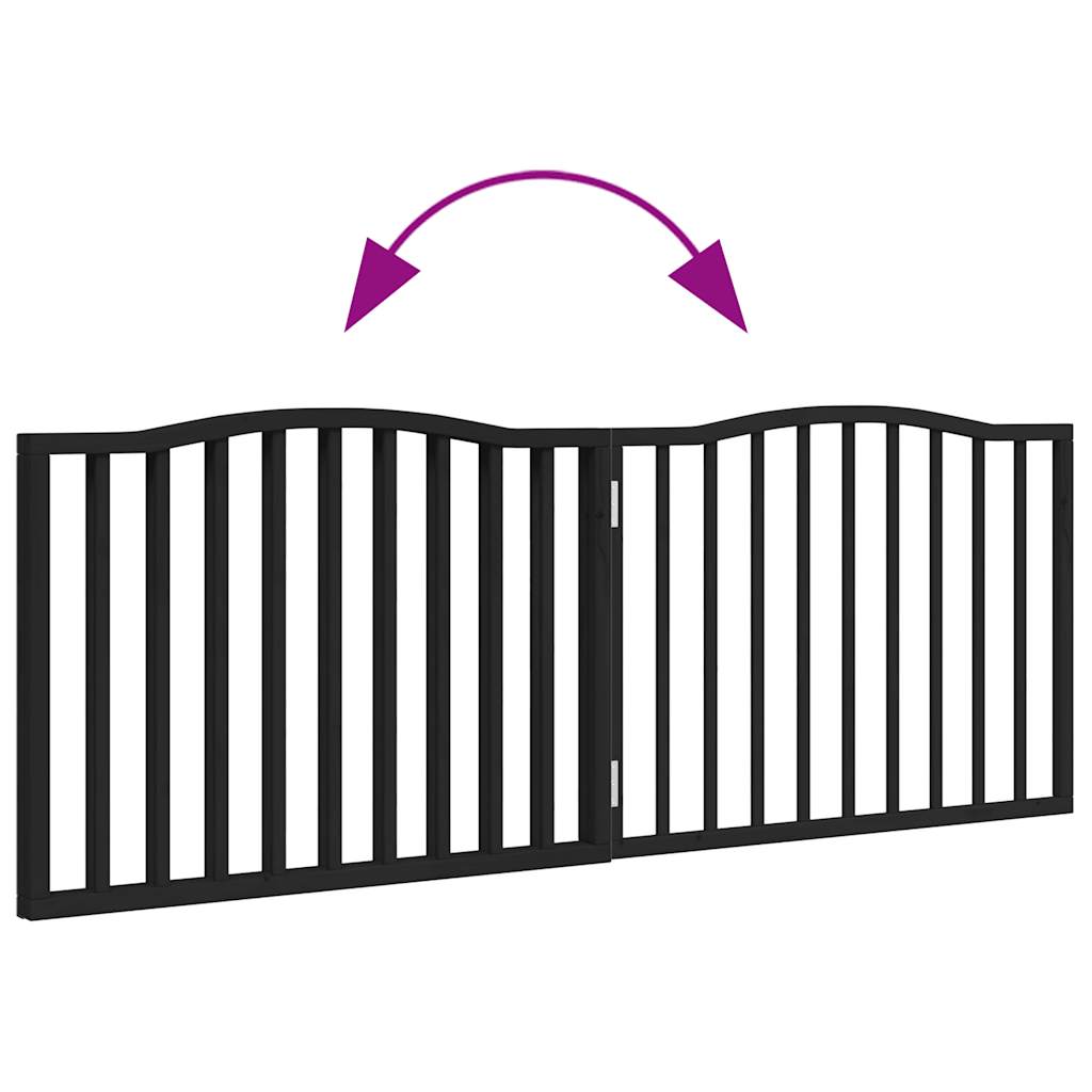Poartă pentru câini pliabilă 2 panouri negru, 160 cm, lemn plop GartenMobel Dekor