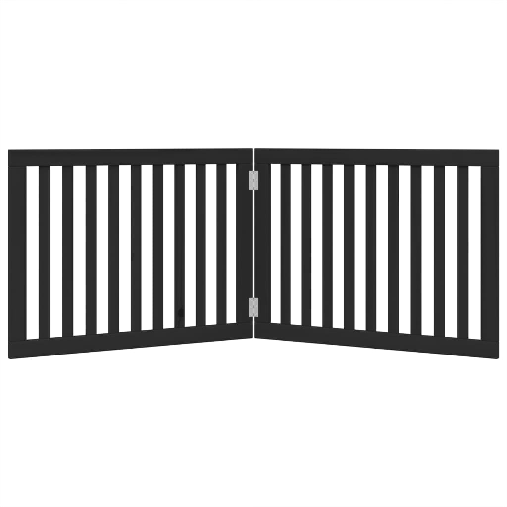 Poartă pentru câini pliabilă 2 panouri negru, 160 cm, lemn plop GartenMobel Dekor