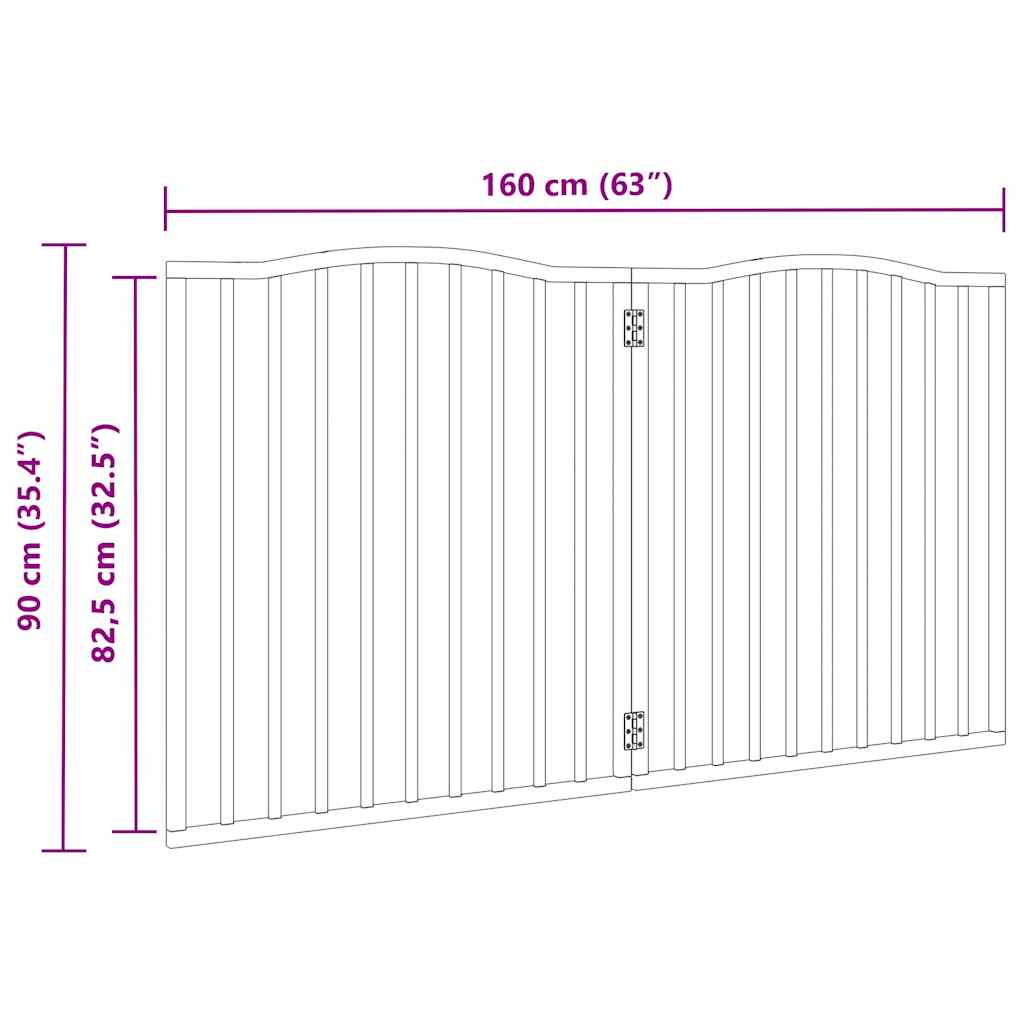 Poartă pentru câini pliabilă 2 panouri negru, 160 cm, lemn plop GartenMobel Dekor