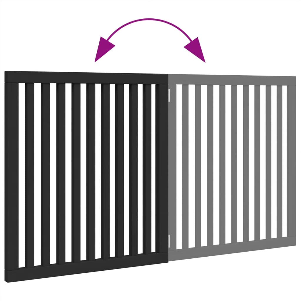 Poartă pentru câini pliabilă 2 panouri negru, 160 cm, lemn plop GartenMobel Dekor