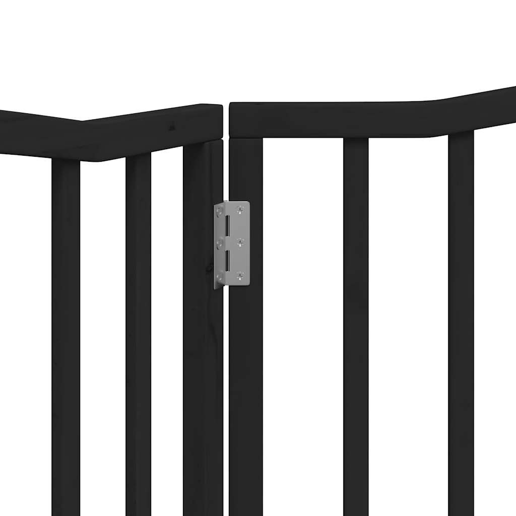 Poartă pentru câini pliabilă 2 panouri negru, 160 cm, lemn plop GartenMobel Dekor