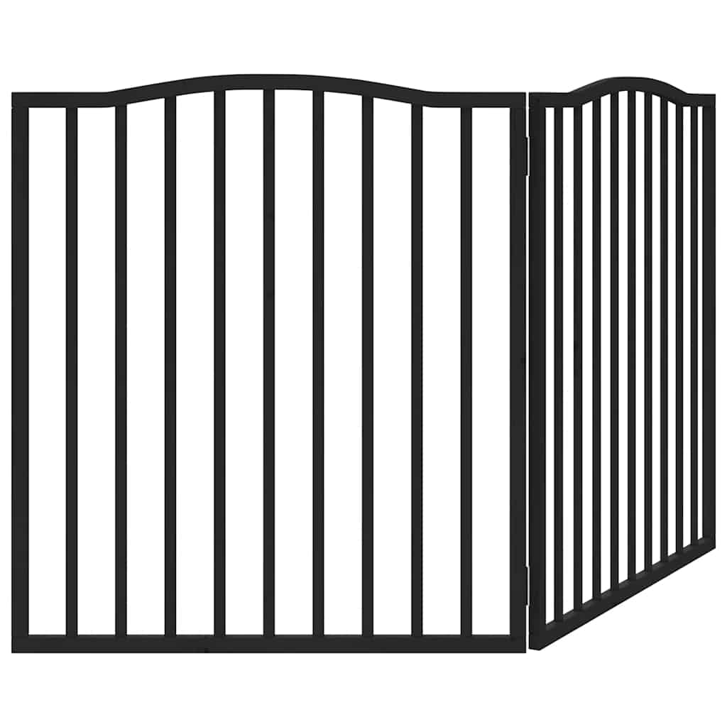 Poartă pentru câini pliabilă 2 panouri negru, 160 cm, lemn plop GartenMobel Dekor