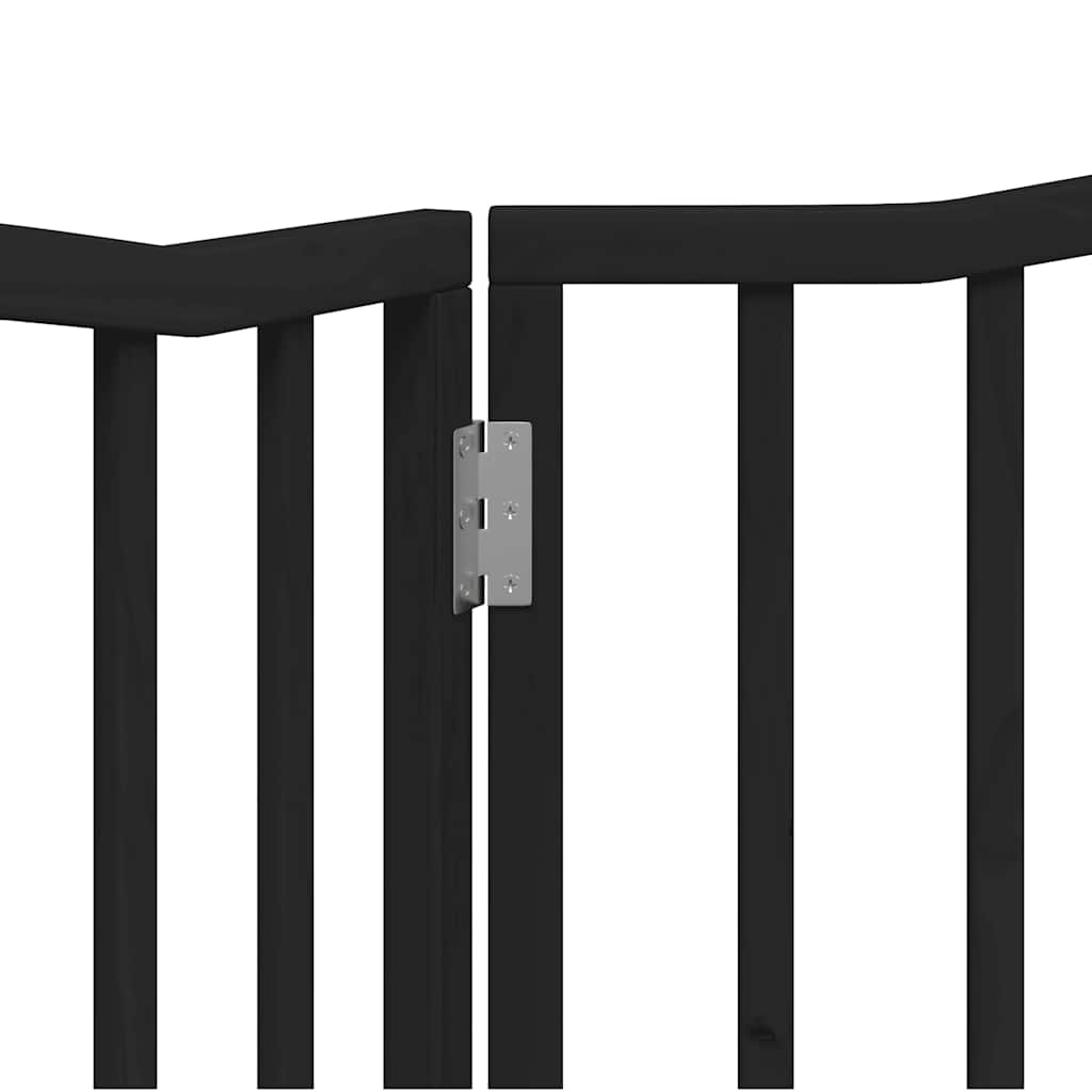 Poartă pentru câini pliabilă 2 panouri negru, 160 cm, lemn plop GartenMobel Dekor