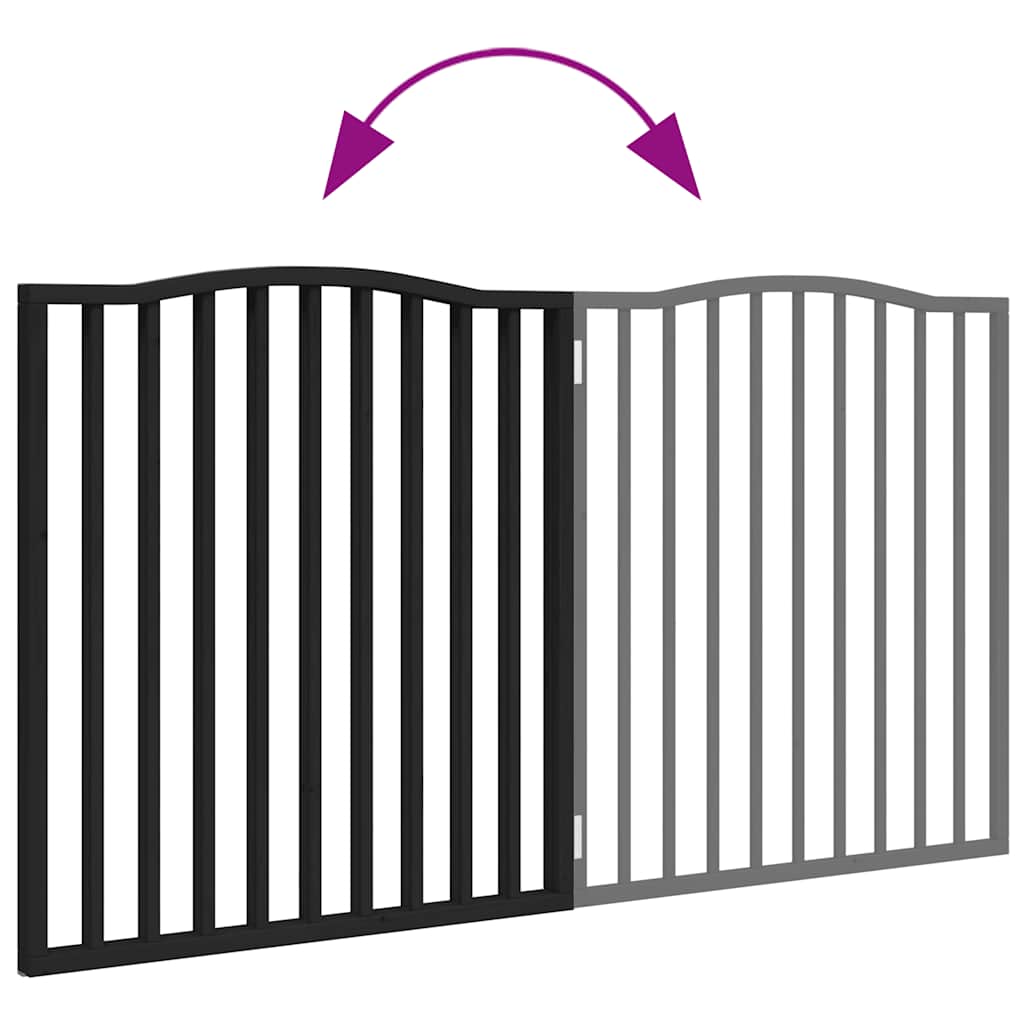 Poartă pentru câini pliabilă 2 panouri negru, 160 cm, lemn plop GartenMobel Dekor