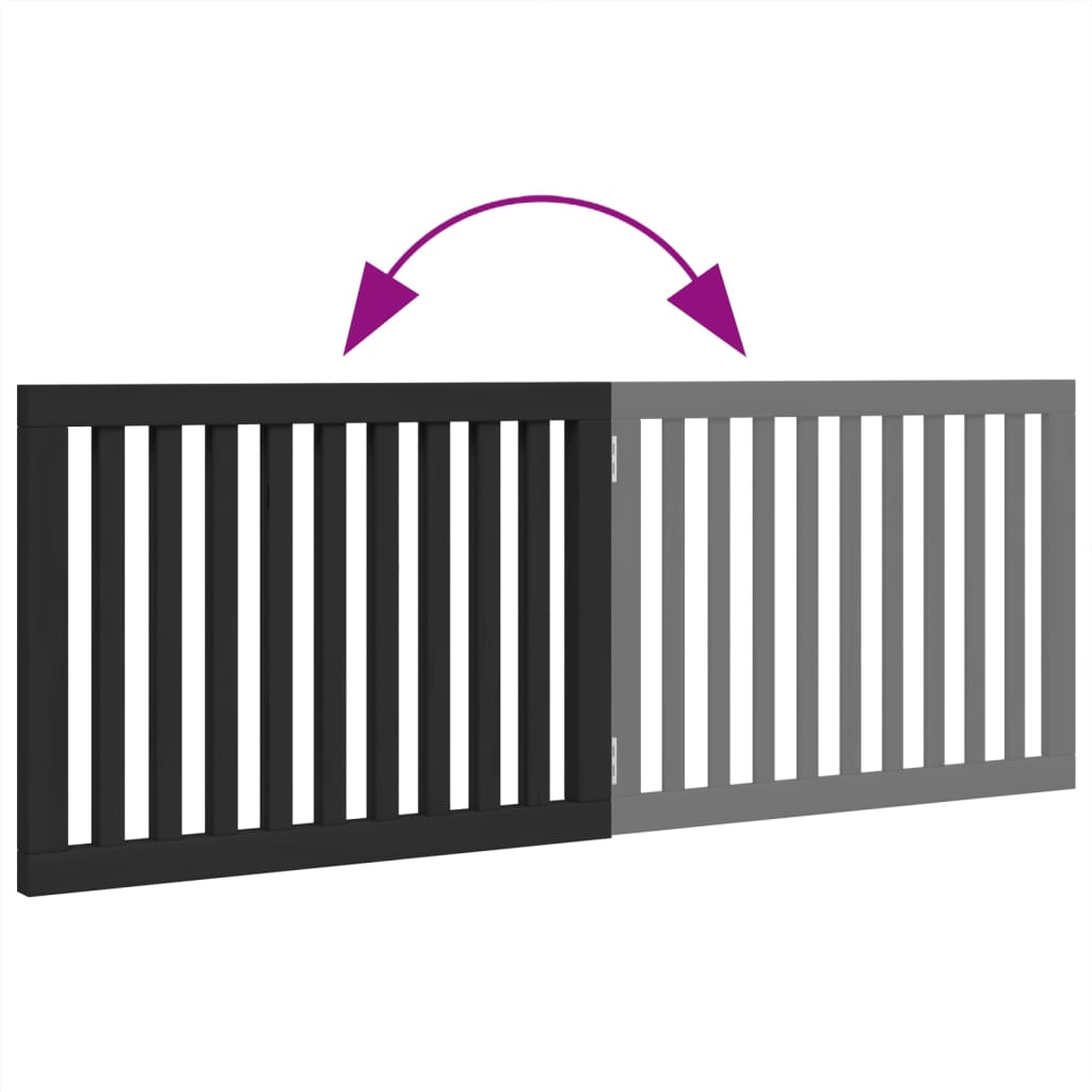 Poartă pentru câini pliabilă 2 panouri negru, 160 cm, lemn plop GartenMobel Dekor