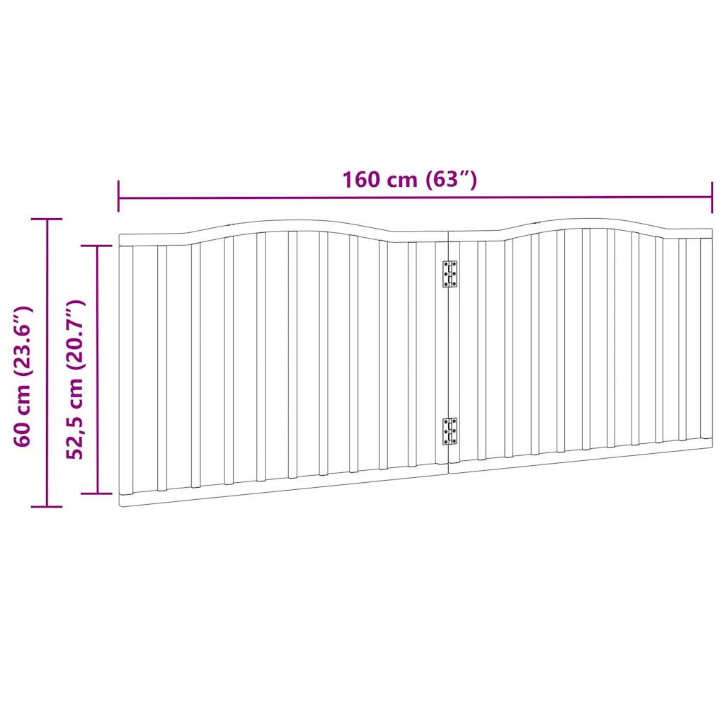 Poartă pentru câini pliabilă 2 panouri negru, 160 cm, lemn plop GartenMobel Dekor