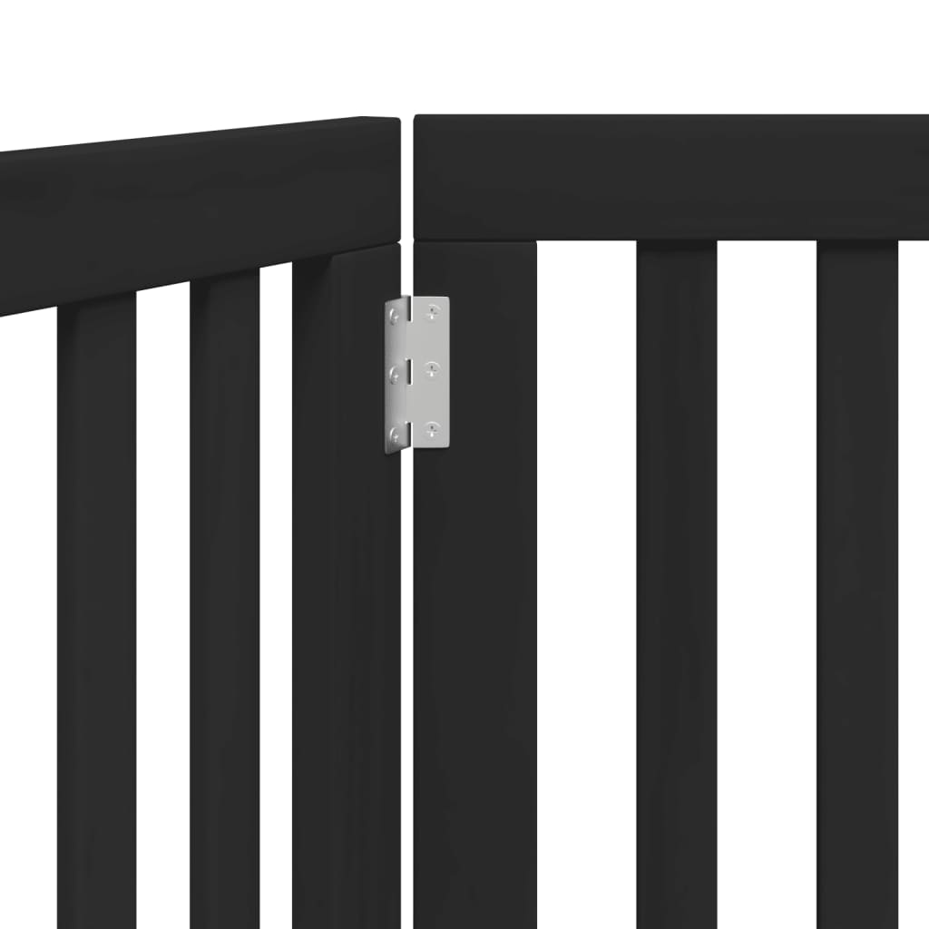Poartă pentru câini pliabilă 2 panouri negru, 160 cm, lemn plop GartenMobel Dekor