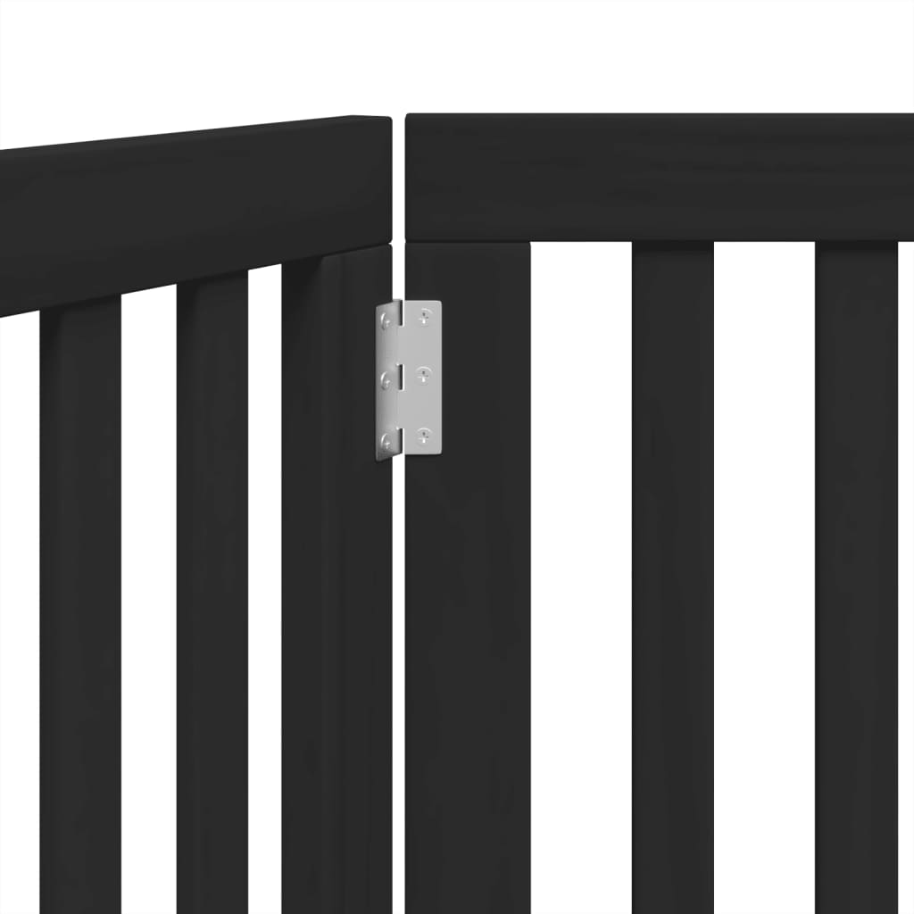 Poartă pentru câini pliabilă 2 panouri negru, 160 cm, lemn plop GartenMobel Dekor