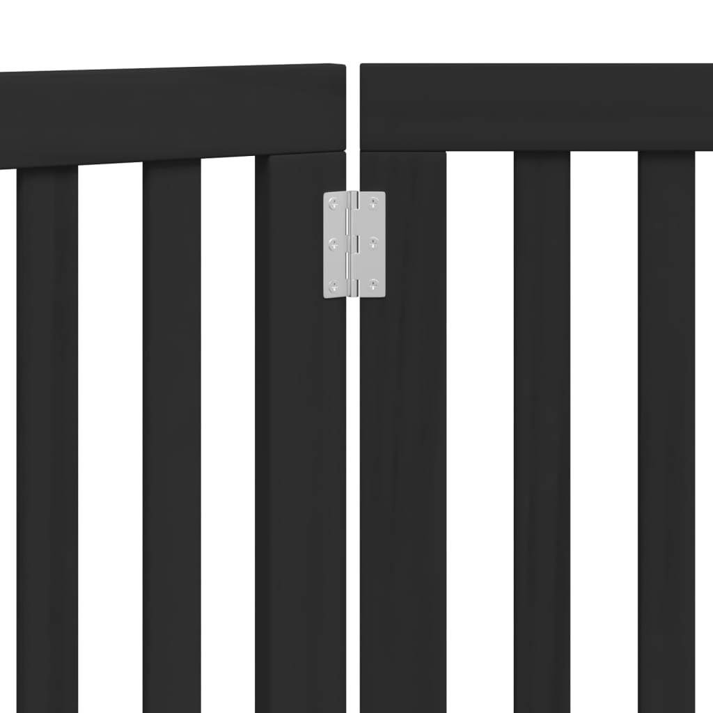Poartă pentru câini pliabilă 3 panouri negru, 150 cm, lemn plop GartenMobel Dekor