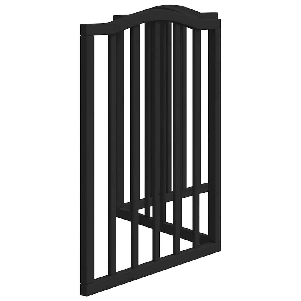 Poartă pentru câini pliabilă 3 panouri negru, 150 cm, lemn plop GartenMobel Dekor