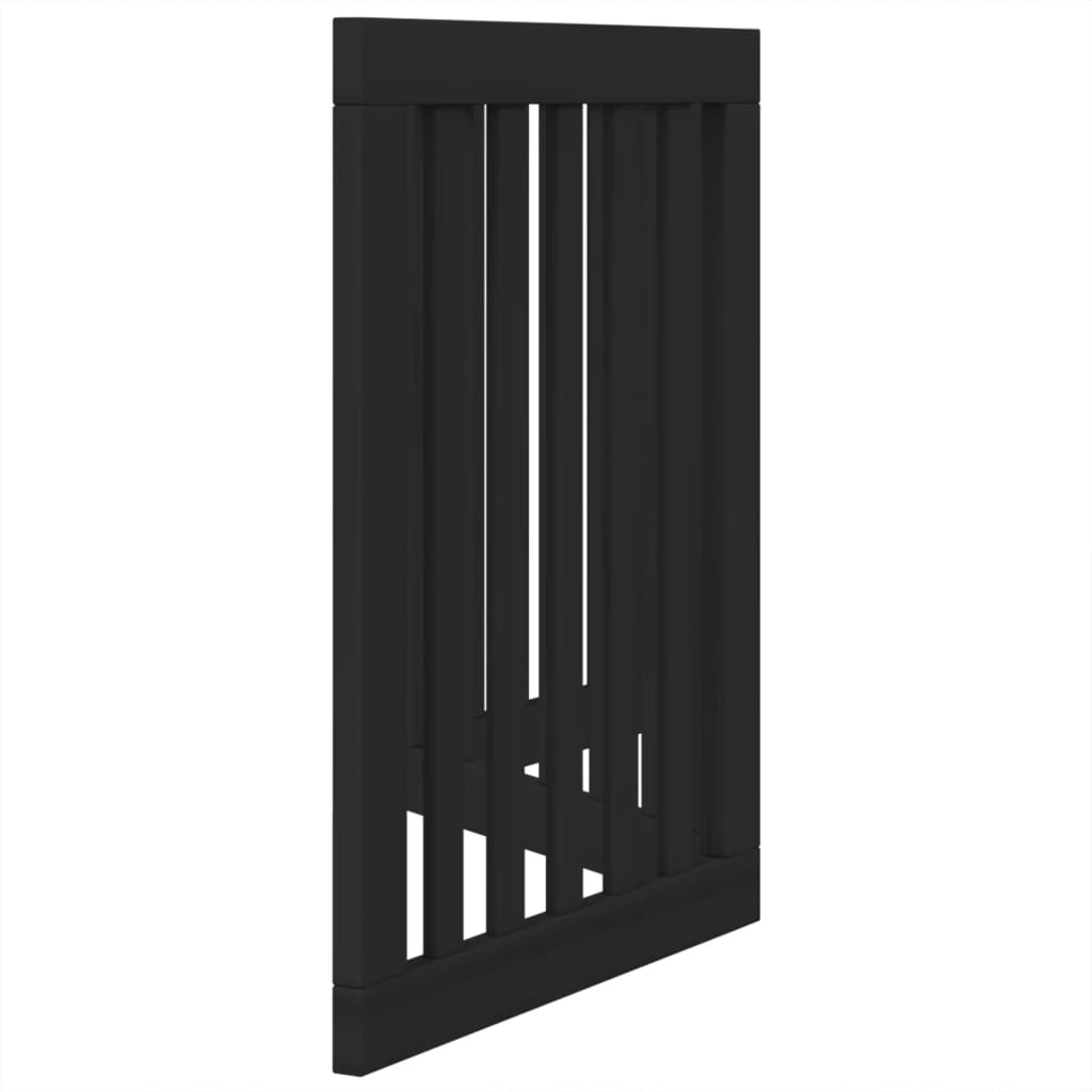 Poartă pentru câini pliabilă 3 panouri negru, 150 cm, lemn plop GartenMobel Dekor