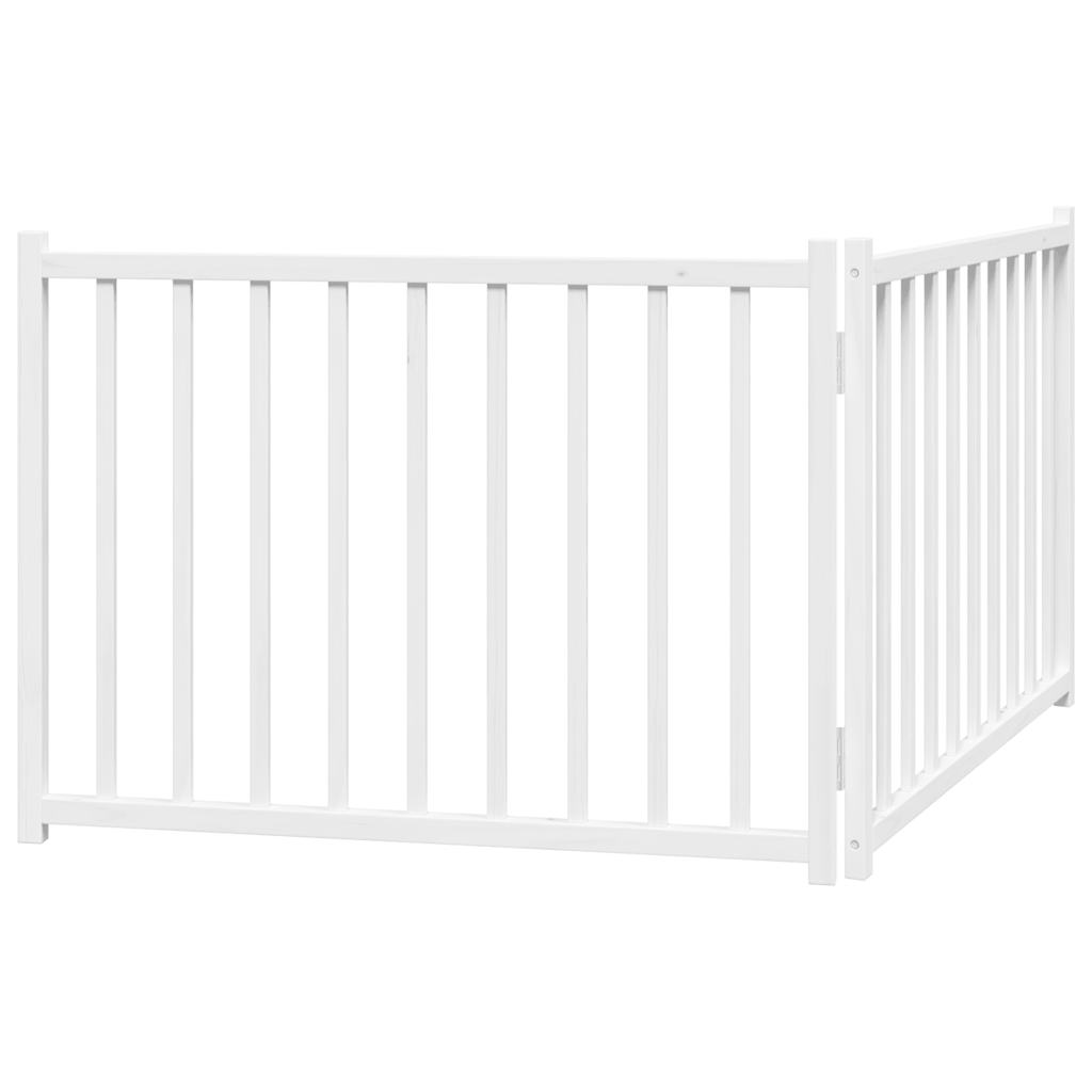 Poartă pentru câini pliabilă 2 panouri, alb, 160 cm, lemn brad GartenMobel Dekor