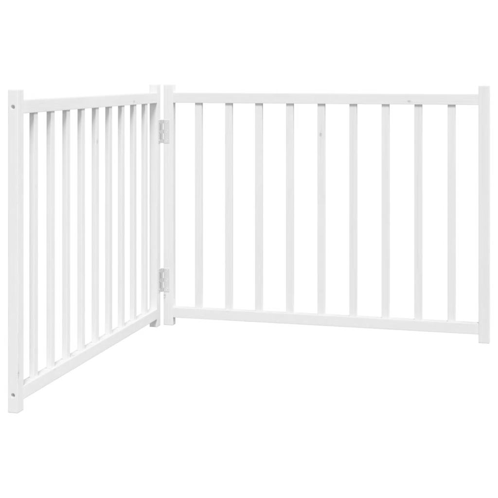 Poartă pentru câini pliabilă 2 panouri, alb, 160 cm, lemn brad GartenMobel Dekor