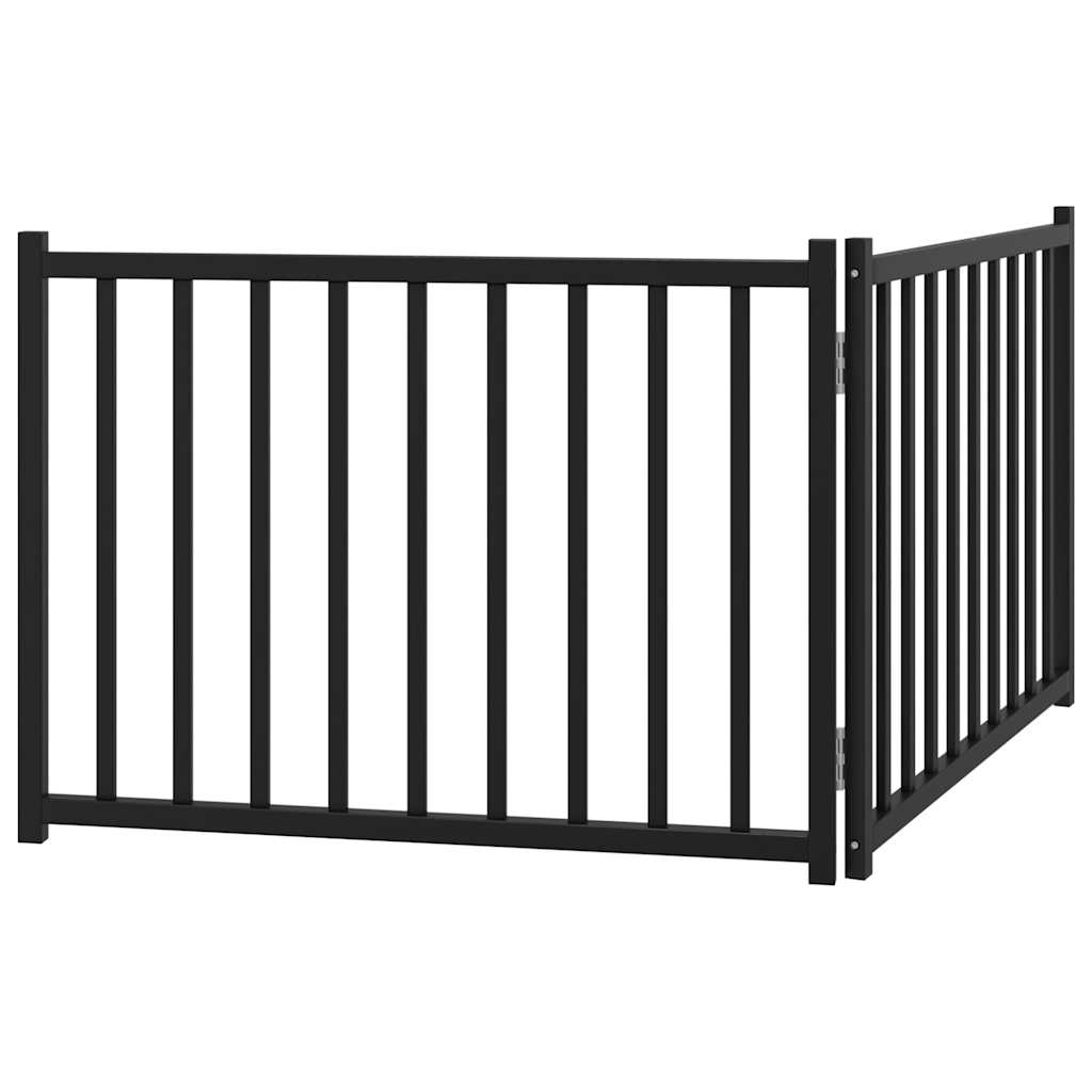 Poartă pentru câini pliabilă 2 panouri negru, 160 cm, lemn brad GartenMobel Dekor