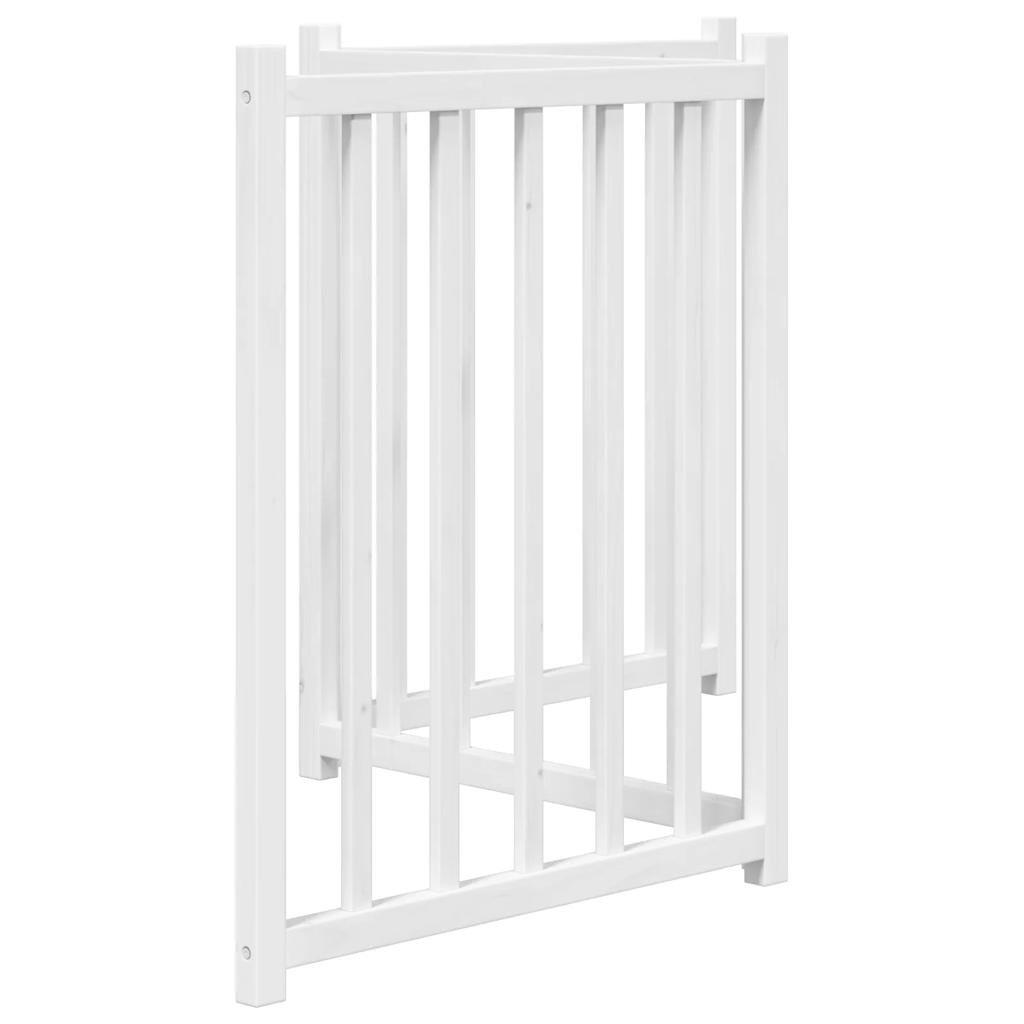 Poartă pentru câini pliabilă 3 panouri, alb, 150 cm, lemn brad GartenMobel Dekor