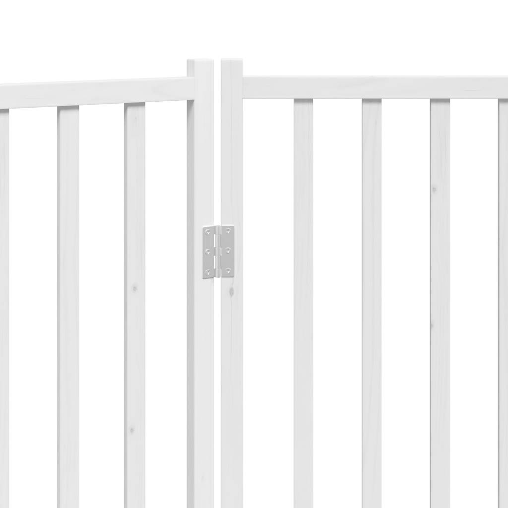 Poartă pentru câini pliabilă 3 panouri, alb, 150 cm, lemn brad GartenMobel Dekor
