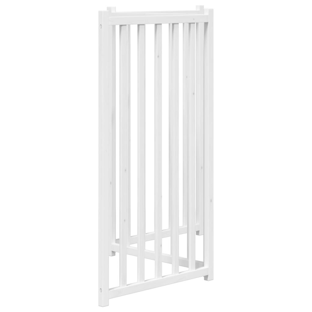 Poartă pentru câini pliabilă 3 panouri, alb, 150 cm, lemn brad GartenMobel Dekor