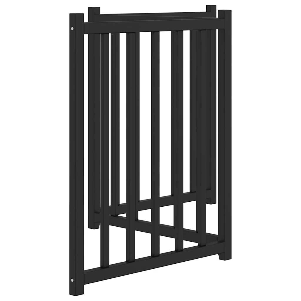 Poartă pentru câini pliabilă 3 panouri negru, 150 cm, lemn brad GartenMobel Dekor