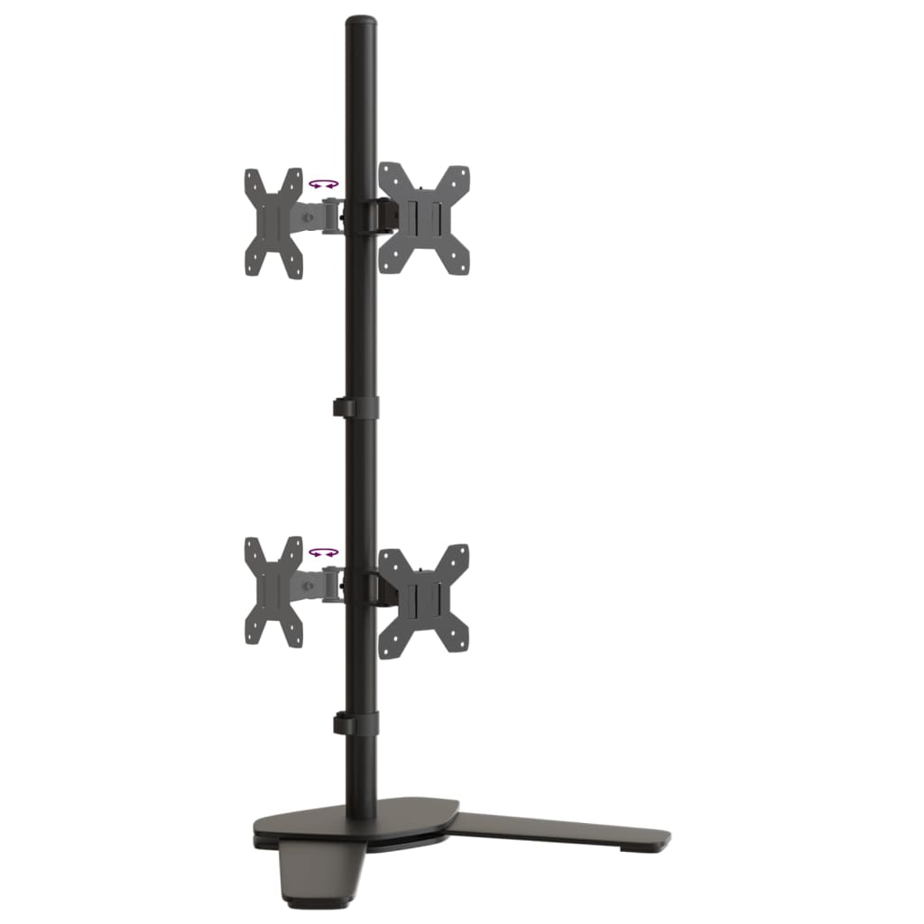 Suport de perete pentru monitor dublu VESA 75/100 mm negru oțel GartenMobel Dekor