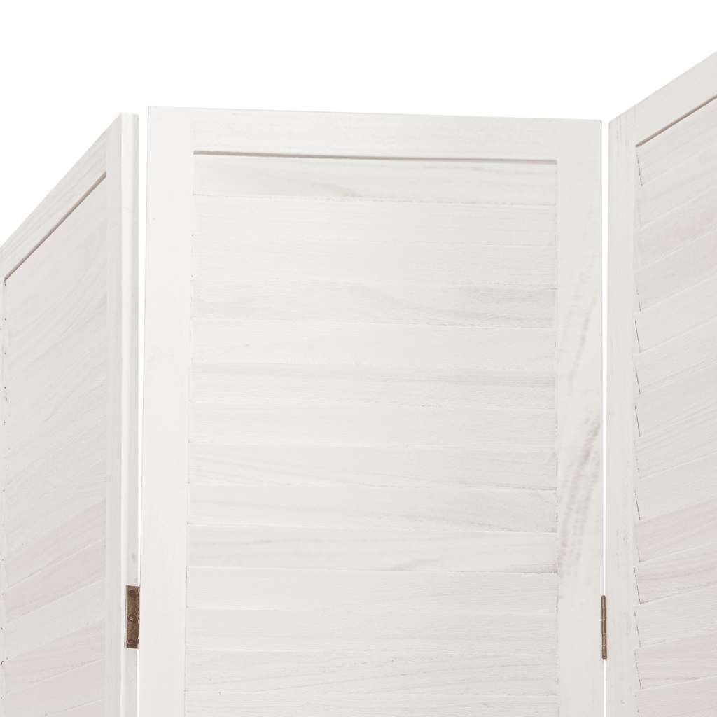 Paravan cameră 5 panouri, alb, lemn masiv paulownia GartenMobel Dekor