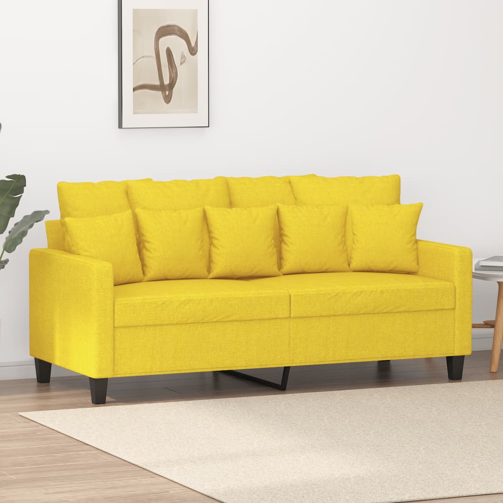 Canapea cu 2 locuri, galben deschis, 140 cm, material textil GartenMobel Dekor