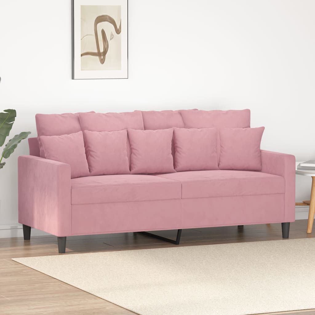 Canapea cu 2 locuri, roz, 140 cm, catifea GartenMobel Dekor