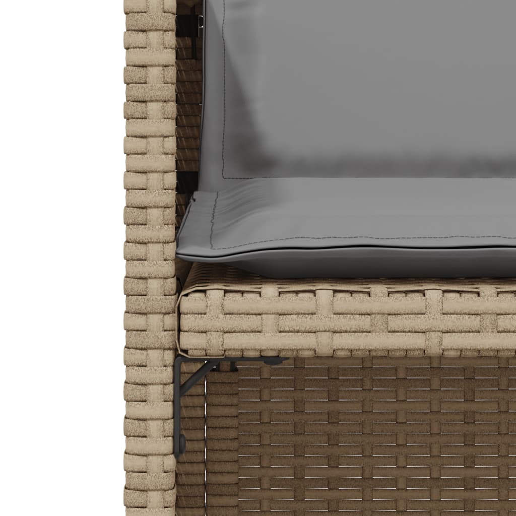 Set bistro cu perne, 3 piese, bej combinat, poliratan GartenMobel Dekor