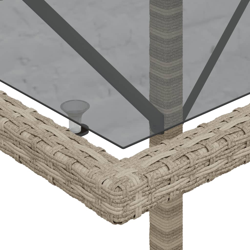 Set bistro cu perne, 3 piese, gri deschis, poliratan GartenMobel Dekor