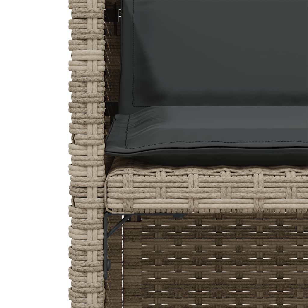 Set bistro cu perne, 3 piese, gri deschis, poliratan GartenMobel Dekor