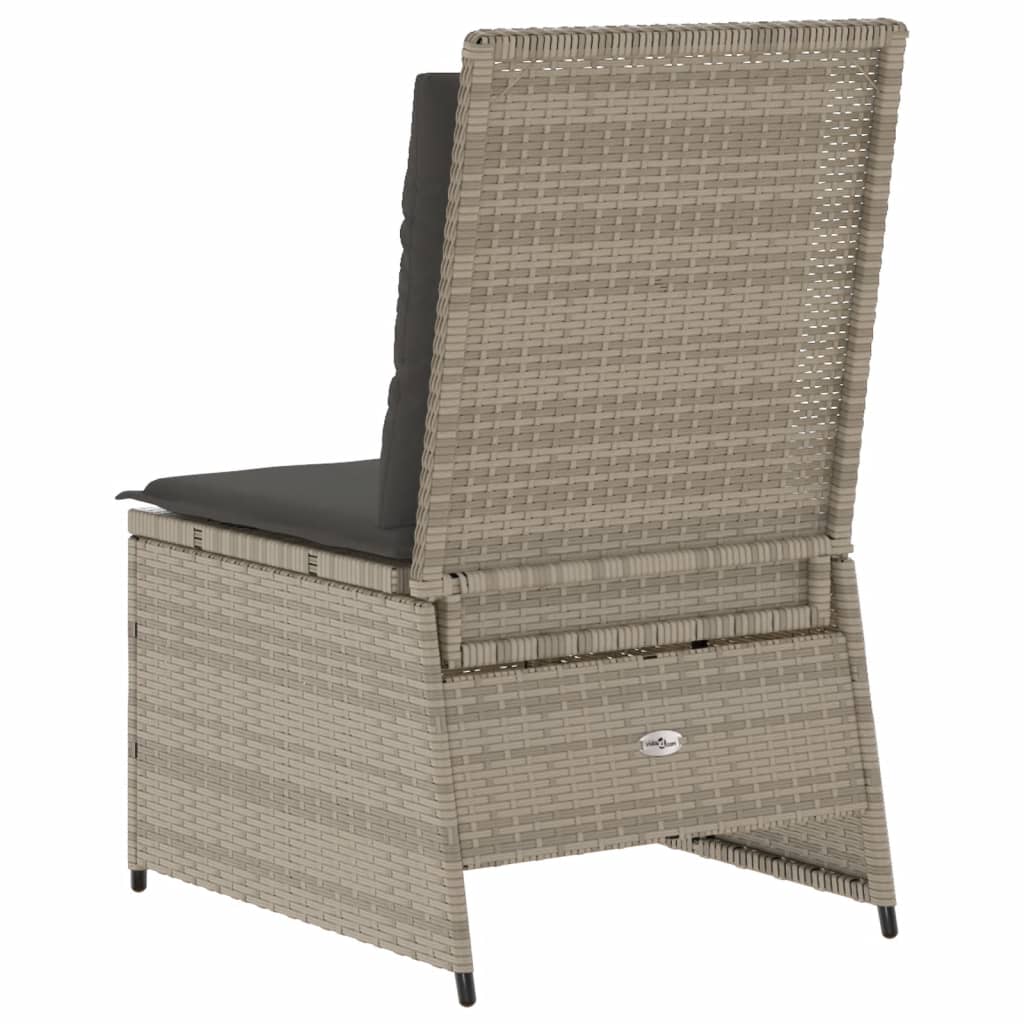 Canapea de grădină rabatabilă cu perne, gri deschis, poliratan GartenMobel Dekor